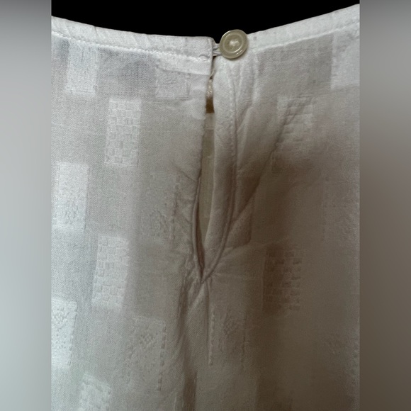 NWTS! Madewell White Medford Jacquard Eyelet Ruffle Top Shirt Blouse, Size Small - Picture 3 of 7